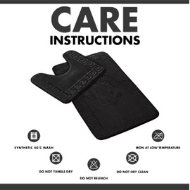 Lions Bath Mat - 2 Piece Greek Key Pattern Bath Mats for Bathroom, Non Slip Bathroom Mats Pedestal Set, Super Soft Washable Toilet Rugs, Quick Dry Water Absorbent, Black