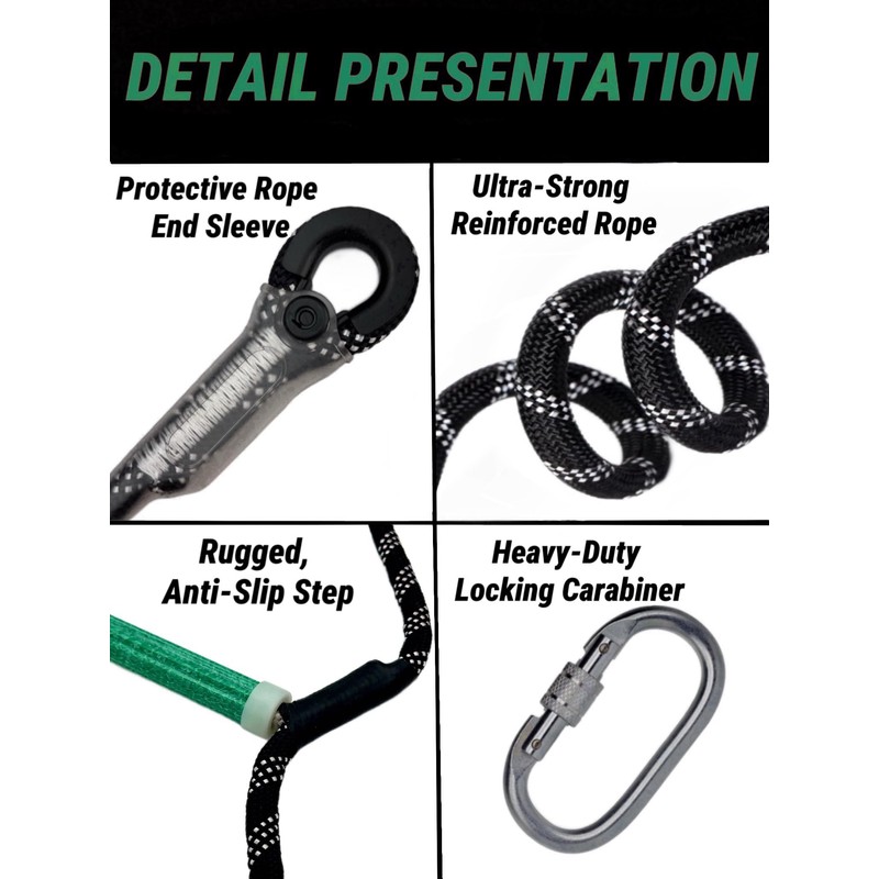 Boat Rope Ladder, Heavy Duty Climbing Rope 450Lbs Strength, 14mm