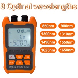 Duogalia Fiber Optic Tester Portable Fiber Light Power Meter FC/SC/ST Universal Interface -50~+26dBm Built-in 2mW Visual Fault Locator (OPM&VFL) with 1pc FC to LC Adapter