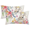 AACORS Easter Pillow Cover 12x20 Inch Set of 2,Bunny Flower