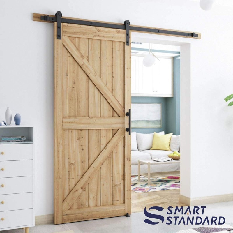 SMARTSTANDARD 6.8 FT Heavy Duty Sturdy Sliding Barn Door Hardware