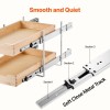 2-Tier Pull-Out Cabinet Organizer Soft Close Slide Out Wood Drawer