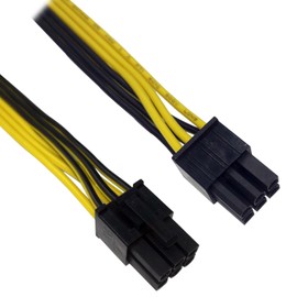 COMeap (2-Pack) 6 Pin to 8 Pin PCIe Adapter for CoolerMaster and Thermaltake PSUs, 6 Pin Male to 8 Pin (6+2) PCI Express Cable 20-inch(51cm)