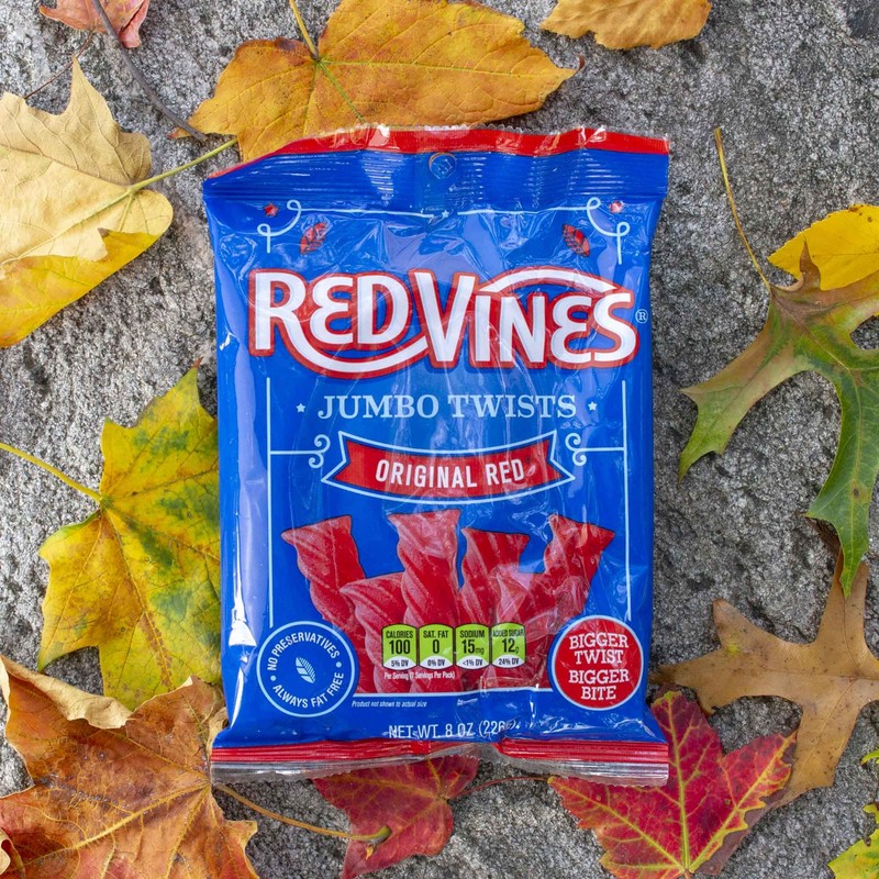 Red Vines Jumbo Licorice, Original Red Flavor, 8oz Bags (12