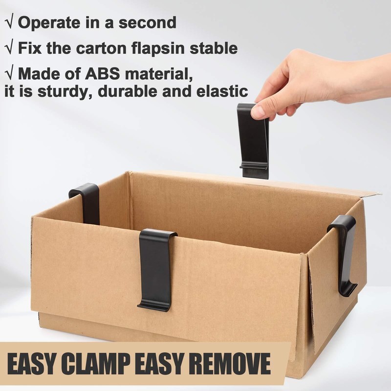 Tinlade 12 Pcs Cardboard Box Clips Reusable 3-5/8 Inch Chip