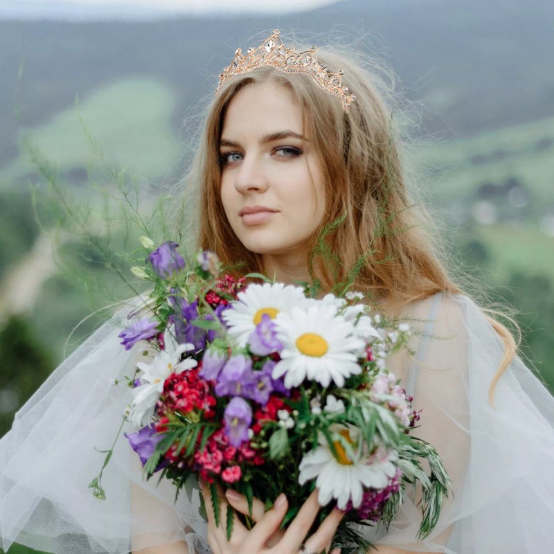 Dokpav Reina Corona Cristales Princesa Tiara Para Novia, Cumpleaños