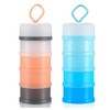 2-pack storage container, 4-layer stackable leak-proof formula dispenser, Portable travel
