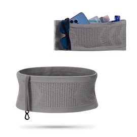 Viilich Belt Bag, Multifunctional, Breathable, Universal Concealed Knitted Waist Bag, Running Waist Bag with Large Capacity, Suitable for Running, Cycling, Jogging, gray