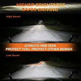 GTMOTO for 2013 2014 2015 Acura ILX RDX Headlights Low Beam with D2S Xenon HID Bulb Only, 6000K Bright White Projector Headlamp OEM 35W D2SC1 Bi-xenon Light Replacement, Pack of 2