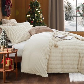 Lanqinglv Pillowcase40 x 80 cm, Set of 2, Plush, Flannelette, Flannel, Fluffy, Decorative Pillowcase, Double Pack, White, Winter Pillowcase Set