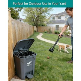 AkoSlale Dog Poop Trash Can Outside with Foldable Pooper Scooper – 20L Outdoor Pet Waste Bin with Foot Pedal Lid & 100 Bags – Waterproof Odor Control Trash Can for Yard, Patio, Garden