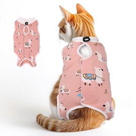 Cat Recovery Suit for Spay Abdominal Wounds Female, Cat Onesie for Cats After Surgery, Pet Surgery Recovery Suit Kitten Onesie for Cats Anti Licking (Alpaca, Small)
