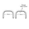 Oufer 16G Staple Hide Septum Piercing Retainer - Color: silver