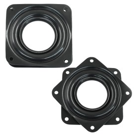 Rierdge 2 Pack Metal Lazy Susan Turntable, Mini Lazy Susan 3 Inch Swivel Plate for Model Base Crafts Stand Monitor Kitchen Table Cabinets, Black