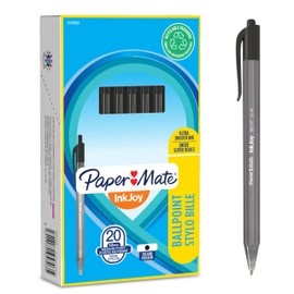 Paper Mate InkJoy 100RT Retractable Ballpoint Pens | Medium Point (1.0mm) | Black | 20 Count