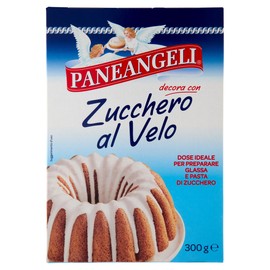 Paneangeli Zucchero al Velo 300, Zucchero Impalpabile con Amido di Mais, Zucchero a Velo per Decorare, Preparare Glasse e Pasta di Zucchero, Senza Glutine, Vegano Astuccio 300 g