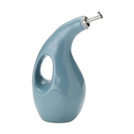 Rachael Ray Cucina Ceramics EVOO Olive Oil Bottle Dispenser with Spout - 24 Ounce, Agave Blue