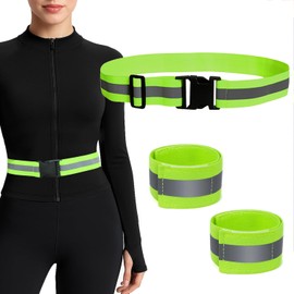 LIKENNY Reflective Taski Reflective Belt, Reflective Band with Buckle, Type, Adjustable, Fluorescent, High Brightness, Lightweight, For Running, Cycling, Camping, Walking, Traffic Control Safety