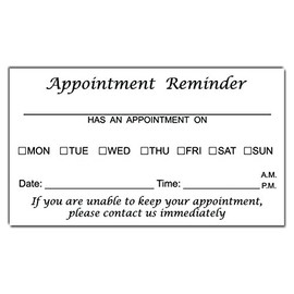 Appointment Reminder Business Cards (3.5x2) - Pack of 100