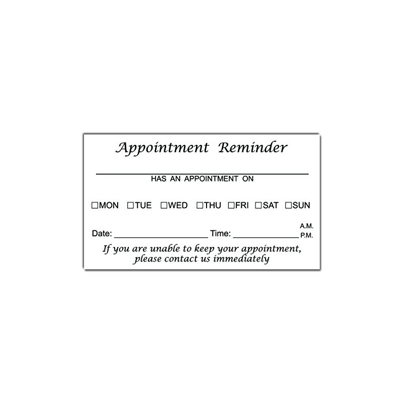 Appointment Reminder Business Cards (3.5x2) - Pack of 100