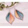 Bohemian Colorful Layered Leaf Tassel Earrings Exaggerated Handmade Silk Thread