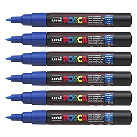POSCA POSCA PC-1MC Paint Markers Pack of 6 Dark Blueaa