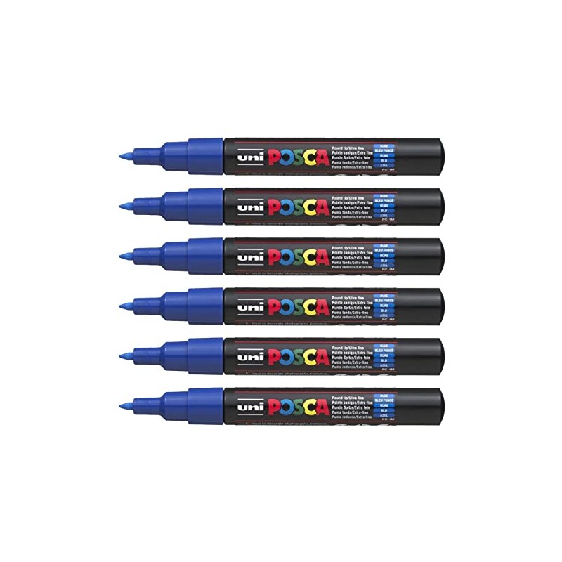 POSCA POSCA PC-1MC Paint Markers Pack of 6 Dark Blueaa