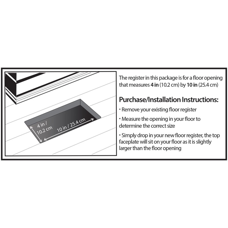 Decor Grates PL410-AL 4-Inch by 10-Inch Plastic Floor Register, Almond