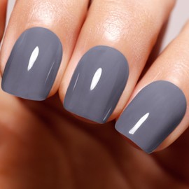 Imtiti Jelly Medium Gray Gel Nail Polish, Sheer Deep Grey UV/LED Soak Off Gel Polish for Nail Art Starter Manicure Salon DIY at Home, 1Pcs 0.5 Fl Oz