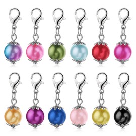 Pack of 12 Stitch Markers with Lobster Clasp, Stitch Marker, Beads, Stitch Markers, Knitting Accessories, Knitting Crochet Tools for DIY Handmade Bracelet, Necklace, Zipper Tab