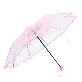 Gatuida Creative Flower Design Folding Umbrella Lightweight Travel Umbrella for Sun Protection Rain Durable Compact Automatic Parasol Pink Choice for Friends