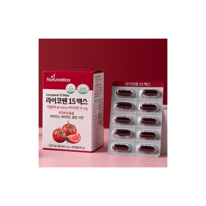 NatureMax Lycopene 15 Max 600mg 60 Capsules / 네이처맥스 라이코펜