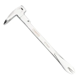 TUMAX Nail Puller Cats Paw Pry Bars (Sliver, 10 inch (340g) Mini Crowbar with Cats Paw Nail Remover, High Carbon Steel Crowbar Tool for Home Remolding & Woodworking