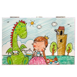 The San Francisco Music Box Company Princess with Friendly Dragon Heirloom Musical Jewelry Box