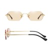WDZAYXC Retro Rimless Sunglasses for Women Men Hexagonal Sunglasses, Gold/Champagne