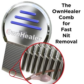 OWNHEALER Professional Lice Comb Kit - for Lice, Nits, and Dandruff Removal. Quick Results for Head Lice Treatment - Suitable for All Hair Types. Peine para piojos y liendres.