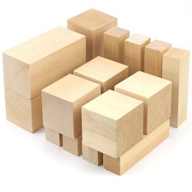 Rierousy Basswood for Carving, Wooden Blocks for Crafts, Carving Wood Set, Balsa Wood, Solid Wood Block, Natural Balsa Wood Blocks for Crafts, Wood Carving Set (15)