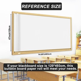EggSun White Bulletin Board Paper Roll,14.8FTx47IN Large Reusable Waterproof Erasable Classroom Wall Background Backdrop, Fade-Resistant Fabric Wrapping Paper School Decors Teacher Supplies