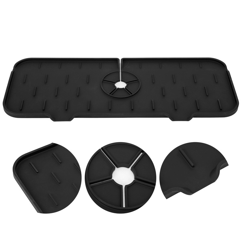 Sink Faucet Mat Silicone Drainage Design Easy Cleaning Faucet Water