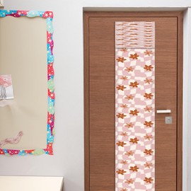 Hillsuren 2 Pcs Classroom Door Window Cover Curtain Lockdown Shade for Classroom Door, Room Window Covering Blackout Roller Drapes Decor for Bedroom Office, 8 x 36 Inch (Boho Flower Color)