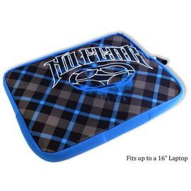 ToolUSA 16" Zippered Laptop Sleeve | Durable Neoprene | No Fear Logo & Plaid Design | 15.1" X 11" X 1.5" | Snug & Secure Fit While Providing Style & Statement