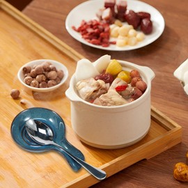 Spoon Cradle, Ceramic Spoon Rest Large Heat-Resistant Cooking Spoon Rest Coffee Spoon Holder Dishwasher Safe Spoon Cradle for Kitchen Counter 17.5x11.5cm (Blue)