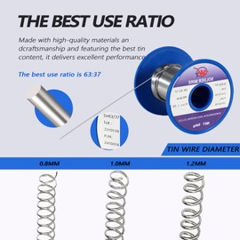 0.8mm 100g Solder Wire - High-Strength 63/37 Tin-Lead Solder with 183℃ Low Melting Point for Electronics, Mechanical, Automotive, and Communications Industries