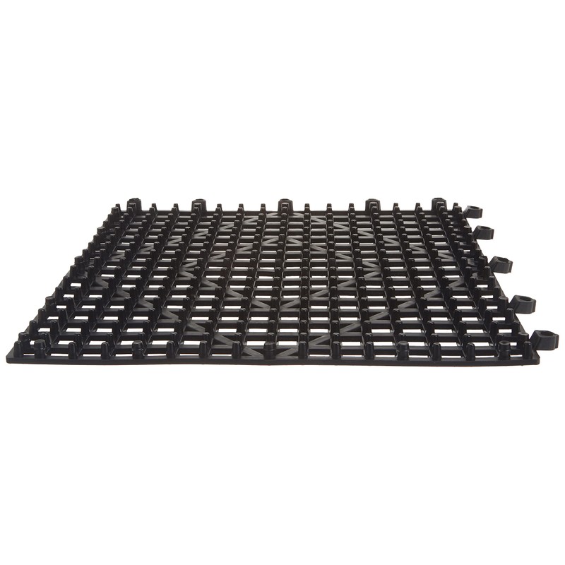 Winco Interlocking Bar Mat, 12 by 12-Inch, Dark Smoke,Black,Medium