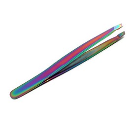 OdontoMed2011® Rainbow Stainless Steel Slant Tweezers Eyebrow Tweezers Eyebrow Facial Hair