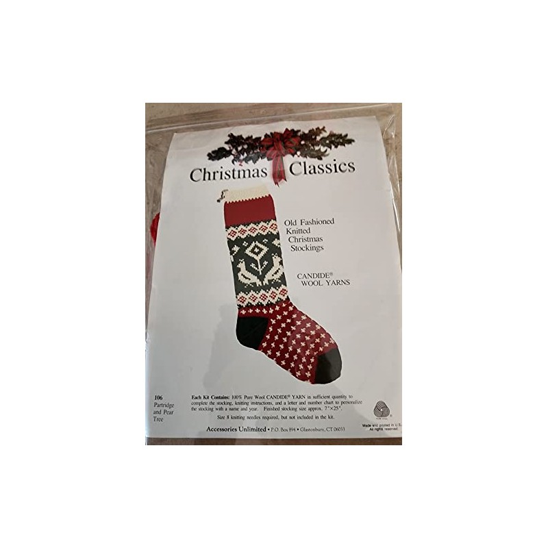 Christmas Stocking Knitting Kit - Partridge and Pear Tree