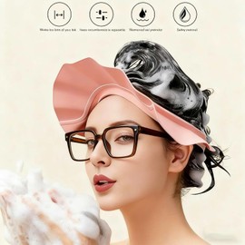 Gorro de champú ajustable, impermeable, suave, sin BPA, para ducha, para la cabeza, orejas, ojos, elástico, para lavar el cabello, protección suave para ojos y oídos para toda la familia.