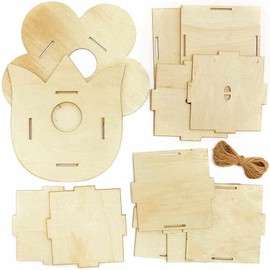 Baker Ross FC733 Flower Wooden Bird House Kits - Pack of 2, Kids Paint Your Own Kit, Bird Box Craft for Kids