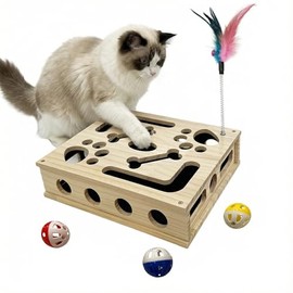 Cat Scratch Puzzle Enrichment Box, Cat Nail File Enrichment Box Sandpaper, Interactive Cats Treat Toy Stress Free, Scratchers That Trim Nails