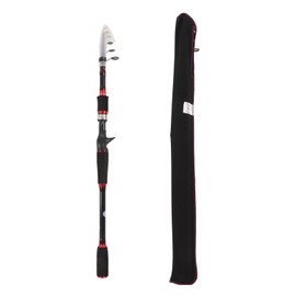 Telescopic Fishing Rod Lightweight Carbon Fiber Casting Fishing Pole with Stainless Steel Swivel Guide for Bass Trout 2.4m